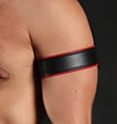 leather arm band with colour accent